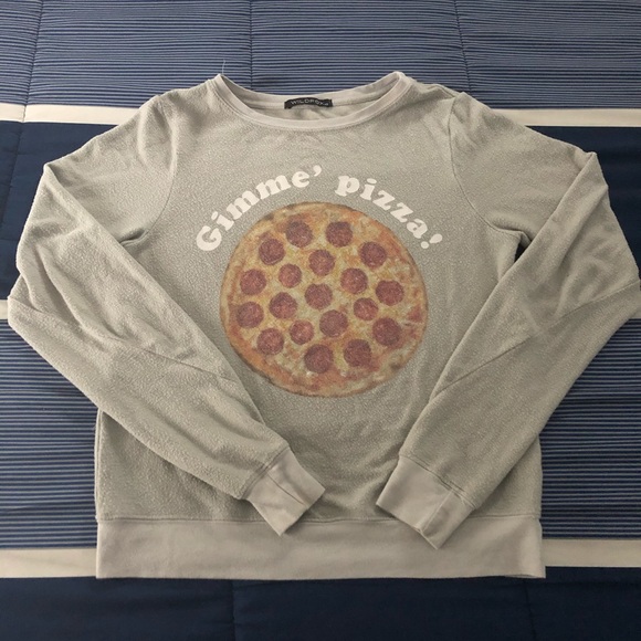 Wildfox “Gimme’ Pizza” Crew Neck Sweatshirt - Picture 2 of 6